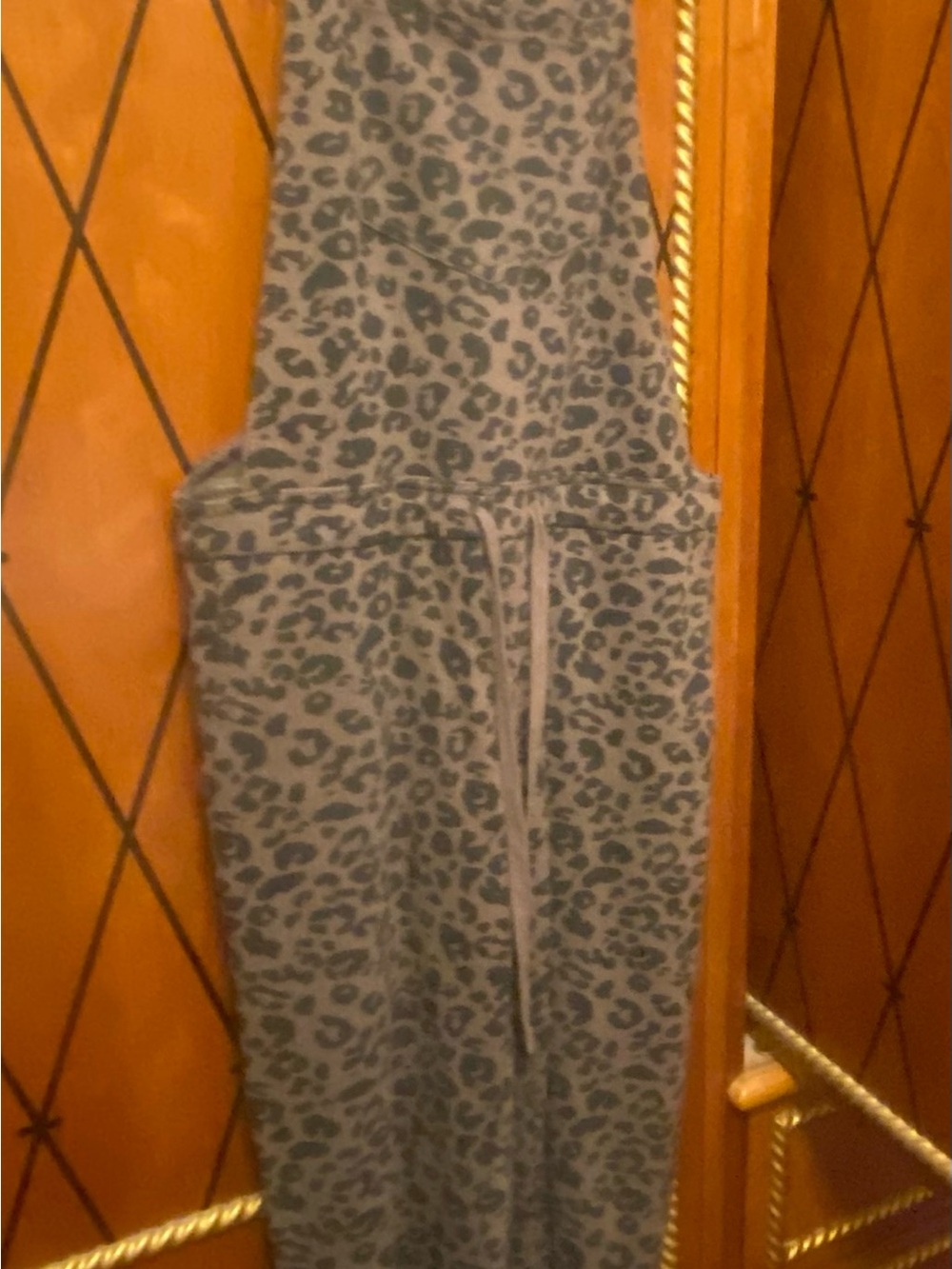 Women's Skinny Jumpsuit in Tan Leopard Print. One of a kind.